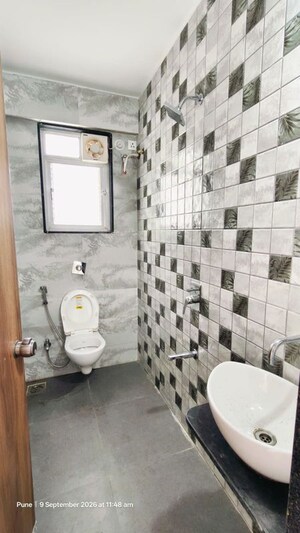 Bathroom in 3 BHK Apartment at Ganraj Apartment Kothrud, Kothrud – for Rent