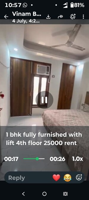 Bedroom in 1 BHK Builder Floor at Risland Sky Mansion, Chattarpur – for Rent