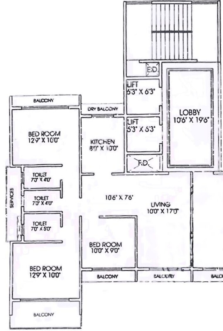 Floor Plan, shanti-green-palms 3 Bedroom 1570 Sq.Ft. Apartment In Ghansoli Navi Mumbai 10720641