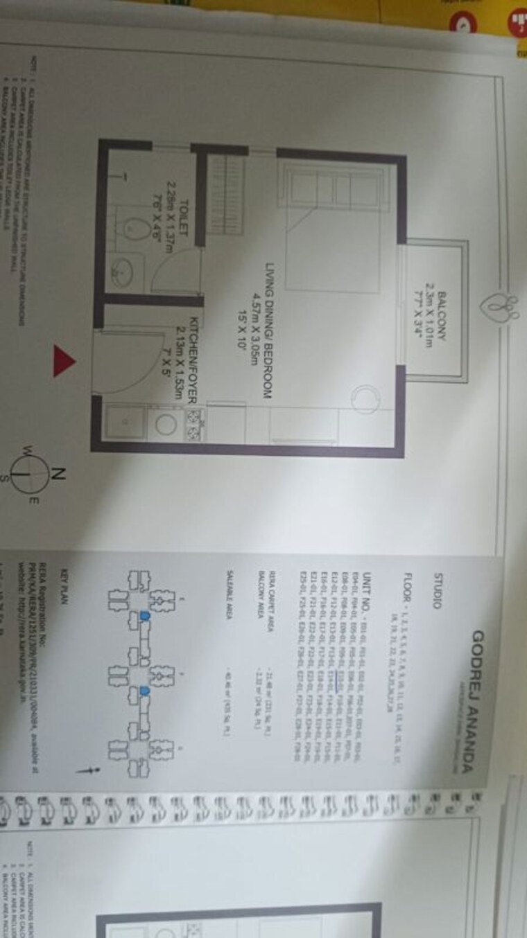 Floor Plan, godrej-ananda Studio 435 Sq.Ft. Apartment In Bagaluru Bangalore 10720908