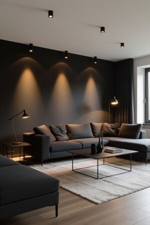 Living Room in 3 BHK Apartment at Godrej Blue, B L Saha Road – for Sale