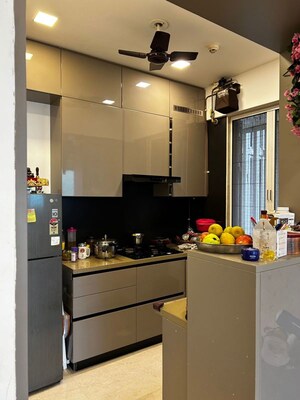Kitchen in 2 BHK Apartment at Aurum Q Residences, Ghansoli – for Rent