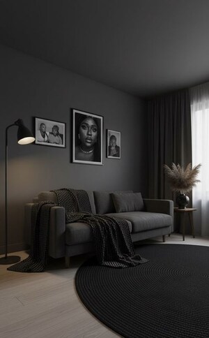 Living Room in 4 BHK Apartment at Godrej Blue, B L Saha Road – for Sale