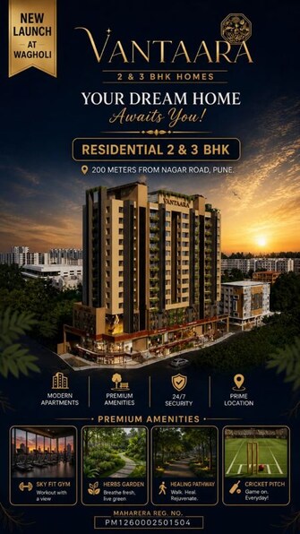 3 BHK Apartment For Sale in Shroff Vantaara in Wagholi, Pune