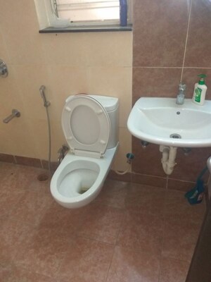 Bathroom in 3 BHK Apartment at Paranjape Schemes Yuthika, Baner – for Rent