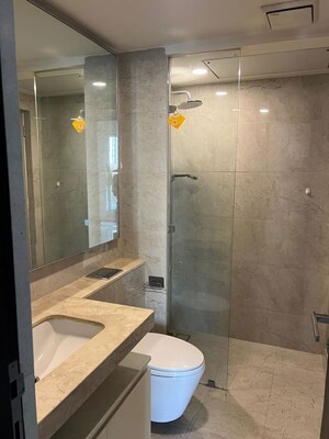 Bathroom in 2 BHK Apartment at Hiranandani Atlantis, Powai – for Rent