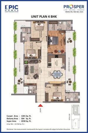Master Plan in 4 BHK Apartment at Prosper Epic Homes, Sector 89 – for Sale