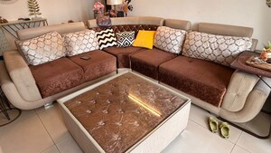 Living Room in 3 BHK Apartment at Emaar Palm Gardens, Sector 83 – for Sale