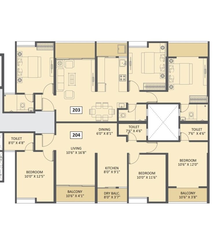 Floor Plan, kapn-basil-fab-11 2 Bedroom 765 Sq.Ft. Apartment In Mohammadwadi Pune 10722870