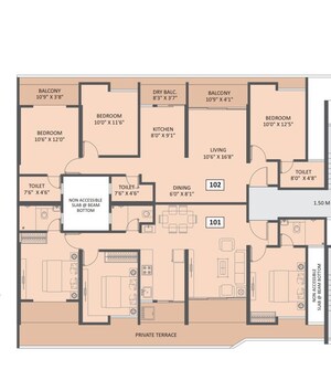 Floor Plan in 2 BHK Apartment at KAPN Basil Fab 11, Mohammadwadi – for Sale