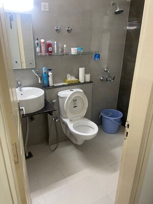 Bathroom in 2 BHK Builder Floor at Maya Green Lotus Utsav, International Airport Road – for Rent