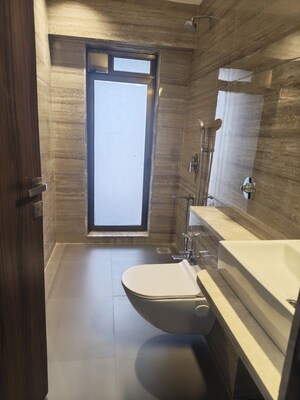 Bathroom in 3 BHK Apartment at Vivaana Heights, Prabhadevi – for Rent