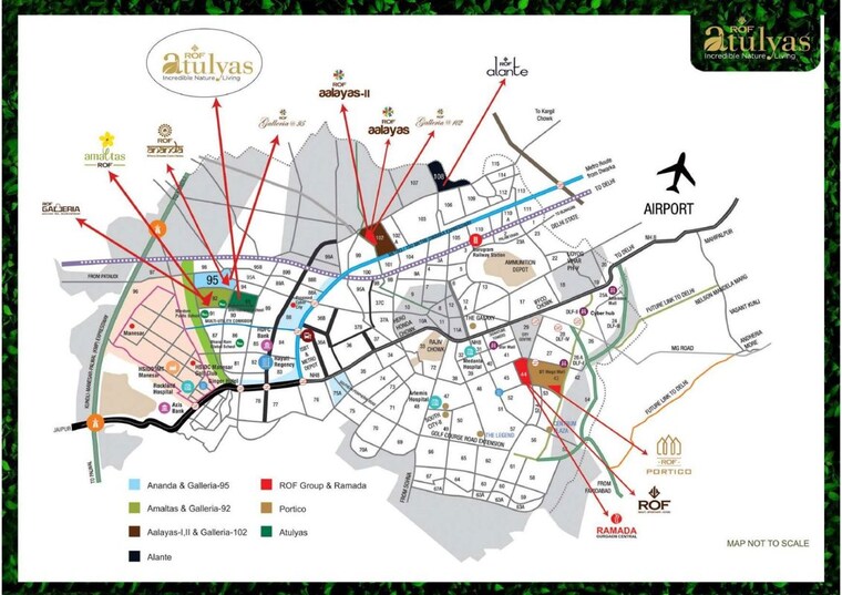 Map Location, rof-atulyas 2 Bedroom 502 Sq.Ft. Apartment In Sector 93 Gurgaon 10723299