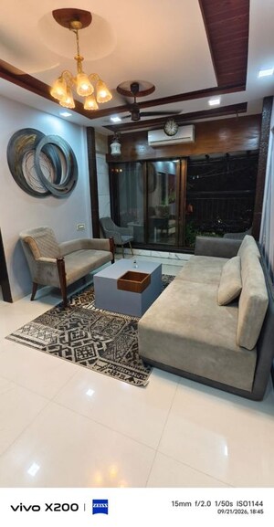 Living Room in 2 BHK Apartment at Palm Beach Apartments, Versova – for Rent