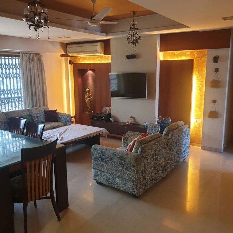 Living Room, aquarius-tower 3 Bedroom 1100 Sq.Ft. Apartment In Khar West Mumbai 10723611