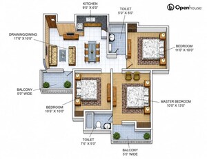 Master Plan in 3 BHK Apartment at Mittal Rajnagar Residency, Raj Nagar Extension – for Sale