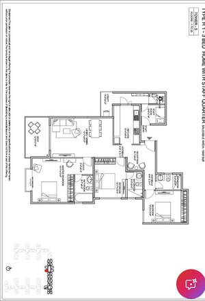 Floor Plan in 3.5 BHK Apartment at Kannur – for Rent