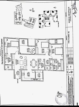 Floor Plan in 3 BHK Apartment at Sobha Neopolis, Panathur – for Sale