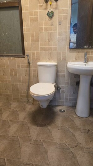 Bathroom in 3 BHK Builder Floor at Sushant Lok I – for Rent