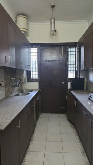 Kitchen in 3 BHK Builder Floor at Sushant Lok I – for Rent