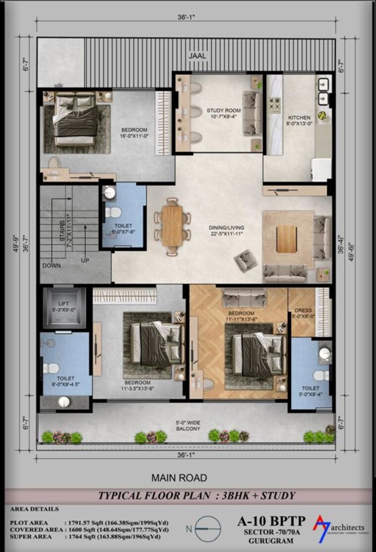 Floor Plan, bptp-astaire-gardens 3.5 Bedroom 200 Sq.Yd. Builder Floor In Sector 70a Gurgaon 10724928