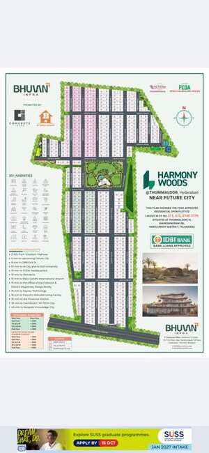  Plot – Map Location View at JB Harmony Woods, Thummaloor - for Sale