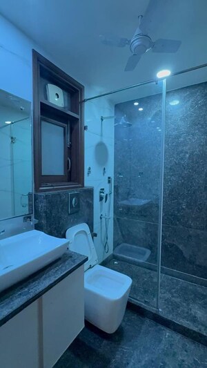 Bathroom in 3 BHK Builder Floor at Nehru Enclave – for Rent
