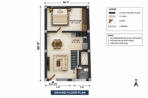 Floor Plan in 3 BHK Independent House at Malerna – for Sale