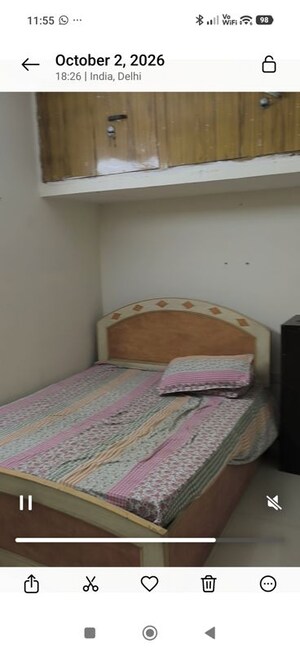 Bedroom in 1 BHK Builder Floor at Ashok Nagar – for Rent