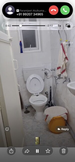Bathroom in 2 BHK Apartment at Mehernaz Building, Cuffe Parade – for Rent