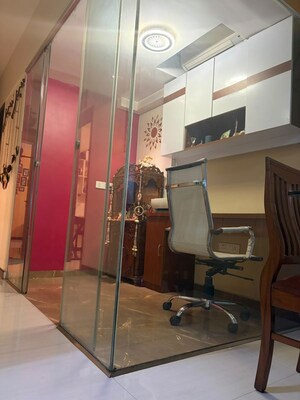 Bathroom in 2.5 BHK Apartment at Soham Tropical Lagoon, Ghodbunder Road – for Rent
