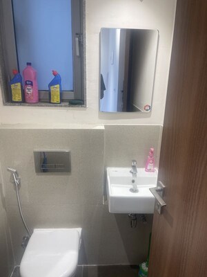 Bathroom in 1 BHK Apartment at Piramal Vaikunth, Balkum Pada – for Rent
