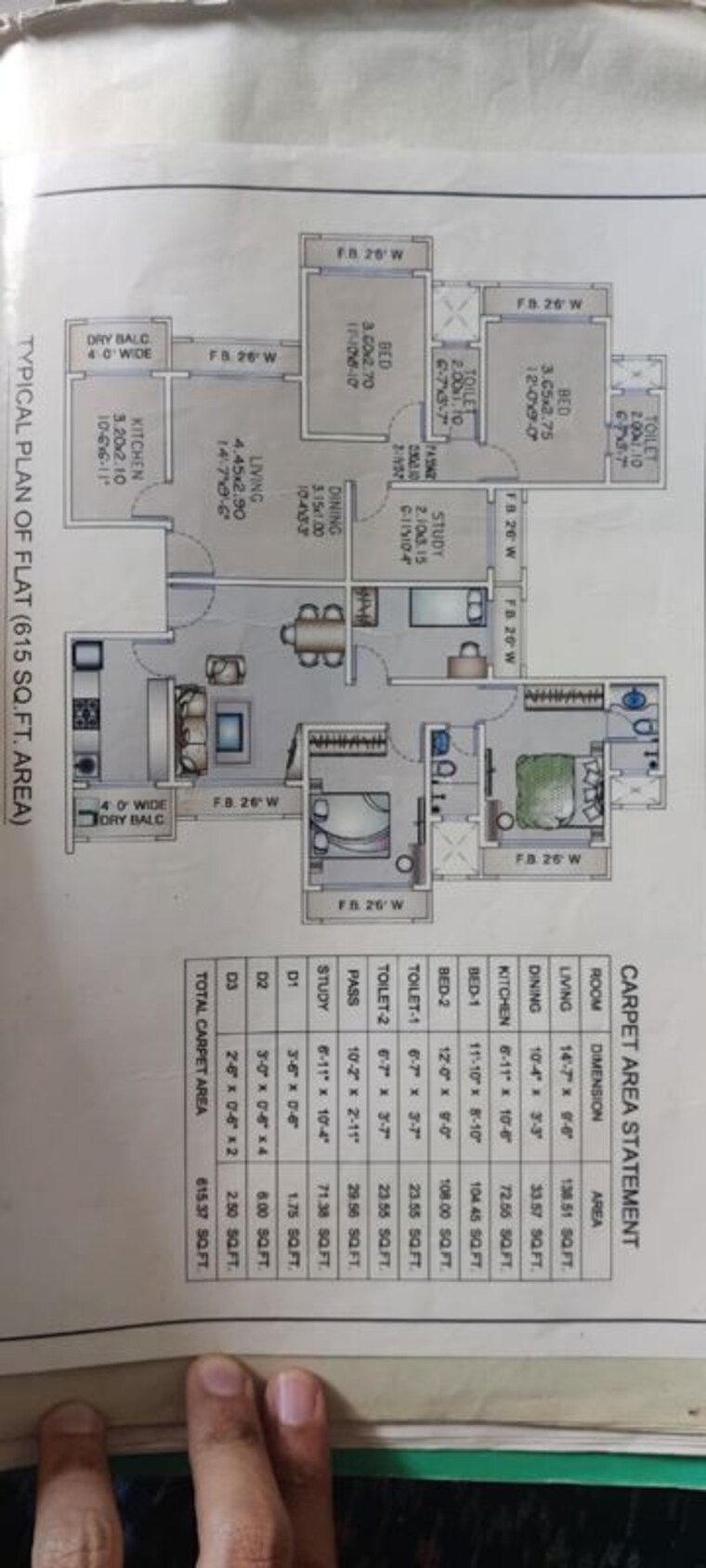 Floor Plan, richa-tower-mulund-east 2.5 Bedroom 690 Sq.Ft. Apartment In Mulund East Mumbai 10727731