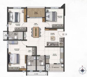 Floor Plan in 3 BHK Apartment at Raghavendra Apartments Ramanthpur, Ramanthapur – for Sale