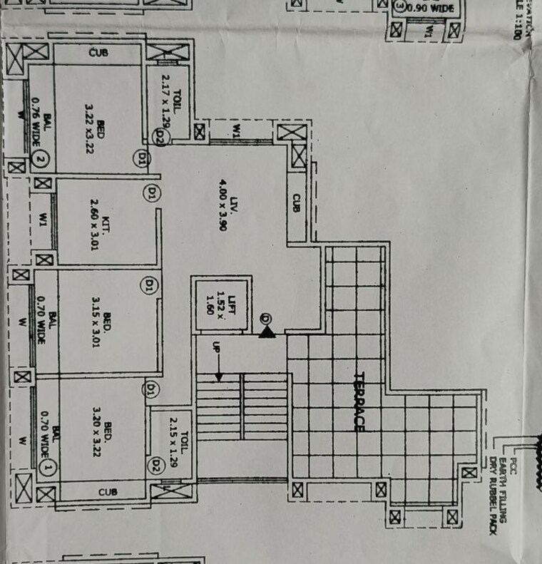 Floor Plan, mayuresh-chs 3 Bedroom 1130 Sq.Ft. Apartment In Naupada Thane 10728056