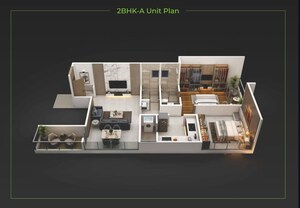 Floor Plan in 2 BHK Apartment at DP Force Tower, Baner – for Sale