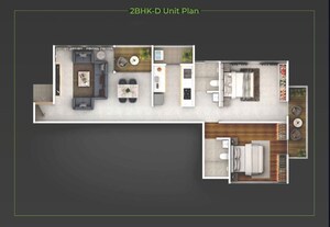 Floor Plan in 2 BHK Apartment at DP Force Tower, Baner – for Sale
