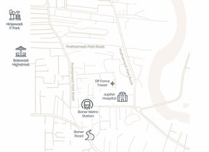 2 BHK Apartment – Map Location View at DP Force Tower, Baner - for Sale