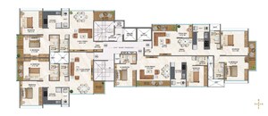 Floor Plan in 2 BHK Apartment at DP Force Tower, Baner – for Sale