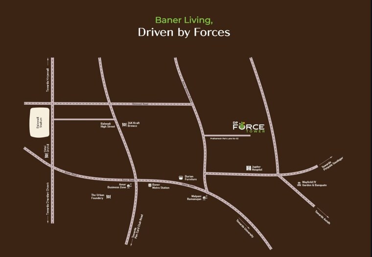 undefined, dp-force-tower 2 Bedroom 853 Sq.Ft. Apartment In Baner Pune 10728773