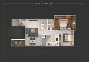 Floor Plan in 2 BHK Apartment at DP Force Tower, Baner – for Sale