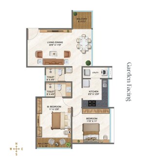 Floor Plan in 2.5 BHK Apartment at DP Force Tower, Baner – for Sale