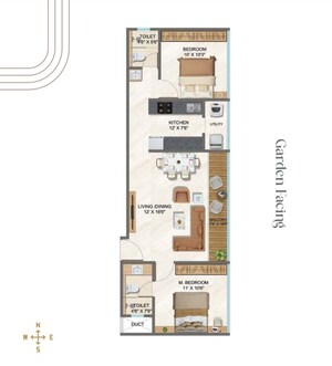 Floor Plan in 2.5 BHK Apartment at DP Force Tower, Baner – for Sale