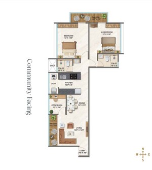 Floor Plan in 2.5 BHK Apartment at DP Force Tower, Baner – for Sale