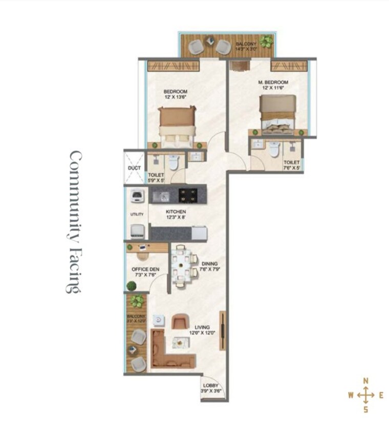 Floor Plan, dp-force-tower 2.5 Bedroom 932 Sq.Ft. Apartment In Baner Pune 10729144