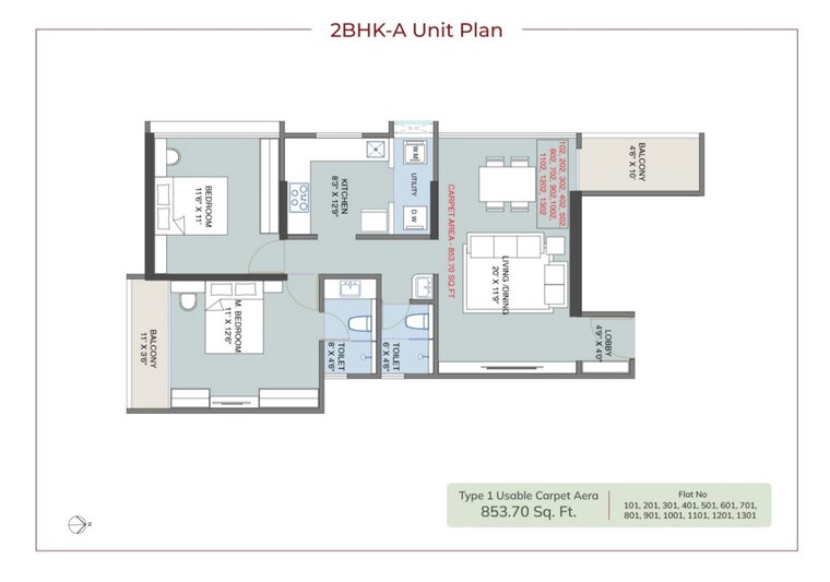 Floor Plan, dp-force-tower 2.5 Bedroom 932 Sq.Ft. Apartment In Baner Pune 10729144