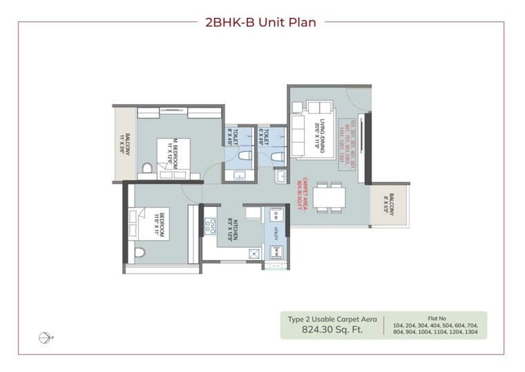 Floor Plan, dp-force-tower 2.5 Bedroom 932 Sq.Ft. Apartment In Baner Pune 10729144