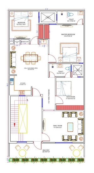 Floor Plan in 6+ BHK Villa at Gomti Nagar – for Sale