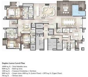 Floor Plan in 6 BHK Apartment at ATS Knightsbridge, Sector 124 – for Sale