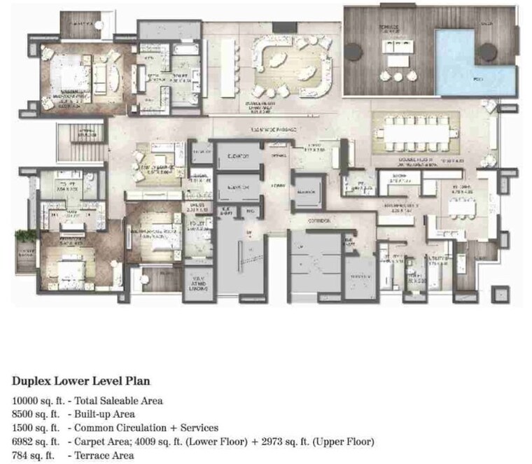 Floor Plan, ats-knightsbridge 6 Bedroom 10000 Sq.Ft. Apartment In Sector 124 Noida 10729769